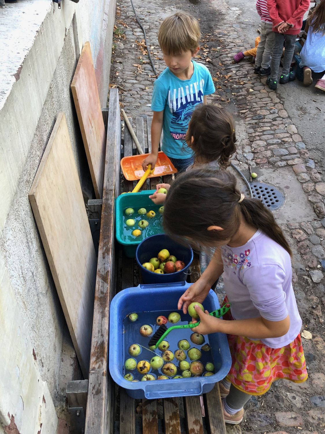 Apfel waschen